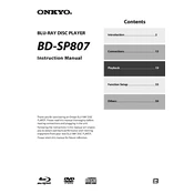 Onkyo BD SP807 manual cover