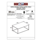 Zurich B&M Marble Finish Coffee Table 370078 manual cover