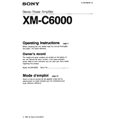 Sony XM-C6000 manual cover