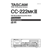 Tascam CC-222MKIII manual cover