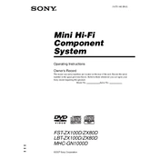 Sony FST-ZX80D manual cover