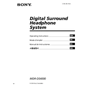 Sony MDR-DS4000 manual cover