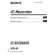 Sony ICD-35 manual cover