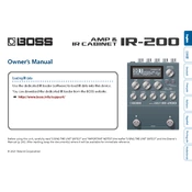 Boss IR-200 manual cover