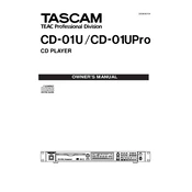 Tascam CD-01UPro manual cover