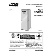 Lennox G26 manual cover