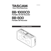 Tascam BB-1000CD manual cover