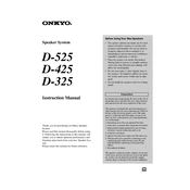 Onkyo D 525, D 425, D 325 manual cover