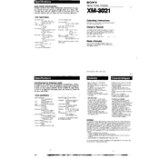 Sony XM-3021 manual cover