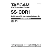 Tascam SS-CDR1 manual cover