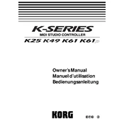 KORG K-Series K25 manual cover