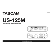 Tascam US-125M manual cover