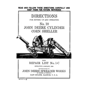 John Deere No.10 Cylinder Corn Sheller manual cover