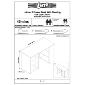 Lokken B&M 3 Drawer Desk with Shelving 298341 manual cover