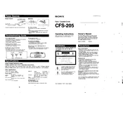 Sony CFS-2050 manual cover