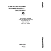 John Deere 1400 and 2400 Series Surflex manual cover