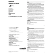 Onkyo UBT 1 manual cover