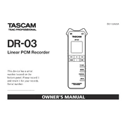 Tascam DR-03 manual cover