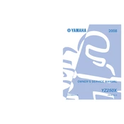 Yamaha YZ250X 2009 manual cover