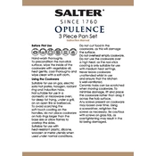 Salter BW09402EGFOB Opulence 3 Piece Pan Set manual cover