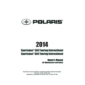 Polaris Sportsman 550 Touring International manual cover