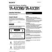 Sony TA-AX391 manual cover