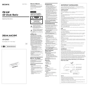 Sony ICF-CD823 manual cover