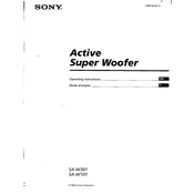 Sony SA W101 manual cover