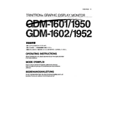 Sony GDM-1601 manual cover