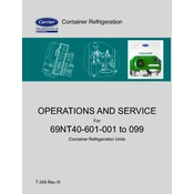 Carrier Transicold 69NT40-601-001 to 099 manual cover