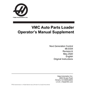 Haas VMC Automatic Part Loader manual cover