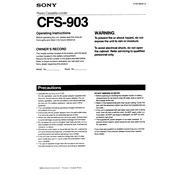 Sony CFS-903 manual cover