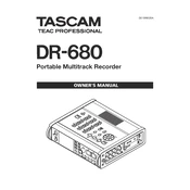 Tascam DR-680 manual cover