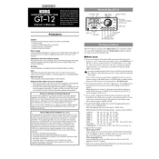 KORG GT-12 manual cover