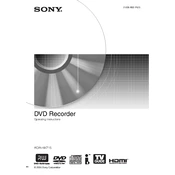 Sony RDR-HX715 manual cover