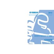 Yamaha YZ450FB 2012 manual cover