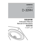 Onkyo D 309H manual cover