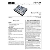 KORG TP-2 manual cover