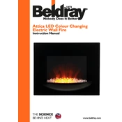 Beldray EH1442 Attica LED Colour Changing Electric Wall Fire manual cover