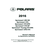 Polaris 2016 Sportsman 450, 570 manual cover