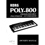 KORG POLY-800 manual cover