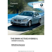 BMW ActiveHybrid 5 5 Series 2013 manual cover