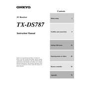 Onkyo TX DS787 manual cover