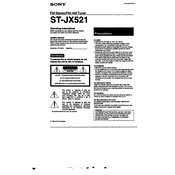 Sony ST-JX521 manual cover