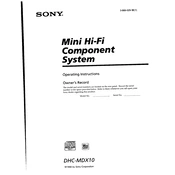 Sony DHC-MDX10 manual cover