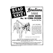 John Deere No.10 Corn Picker manual cover