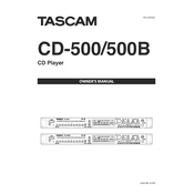 Tascam CD-500 manual cover