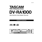 Tascam DV-RA1000 manual cover