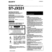 Sony ST-JX531 manual cover