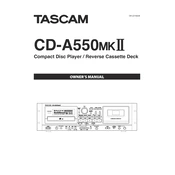 Tascam CD-A550MKII manual cover